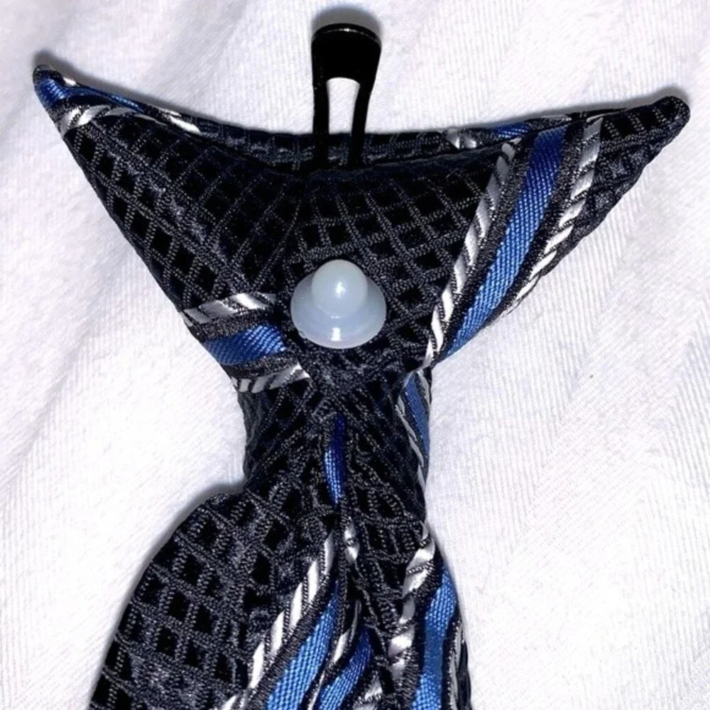 Christmas Holiday Boy Clip On Neck Tie Black Blue Formal Child Special Event
